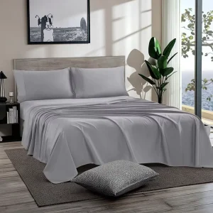 600TC Woven Eco-Friendly Home 4Pcs Bedding Set Breathable Fitted Sheet Cooling Flat Sheet Soft Pillowcases 100% Egyptian Cotton