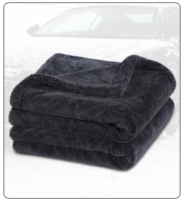 600gsm Microfiber Car Wash Towel Car Drying Towel Custom Logo Twist Microfiber Drying Car Clean Towel 60*90cm