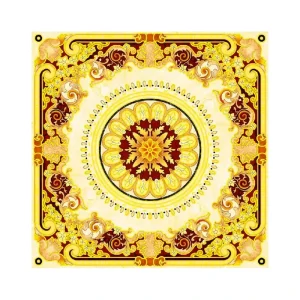600×600 Polished Porcelain Carpet Medallion Floor Tile Luxury Gold Pattern Interior Antibacterial Villa Apartment