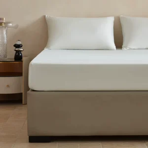 60S Organic Bamboo Fitted Sheet Solid Color Ultra Soft Cooling Modern Style Bedding Set for Home Hotel