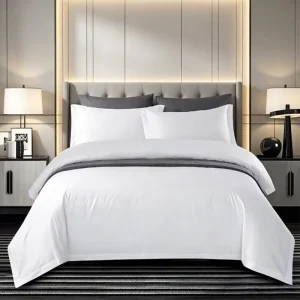60S Pure Biomimetic Cotton Hotel Bed Sheet Duvet Cover Four Piece Set Simple Breathable All Season