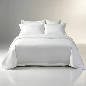 60s Cotton Sateen Bed Sheet Set Solid White Wrinkle Free Reactive Printed 4pc