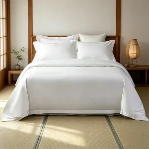 60s Long Staple Cotton Sateen Pillowcase Set of 4 Plain Dyed Solid White Soft Silky