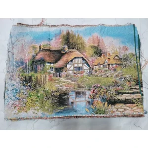 60x80cm Colorful Floral Jacquard Woven 100% Polyester Machine Washable Custom Design Aubusson Style Hanging Wall Art