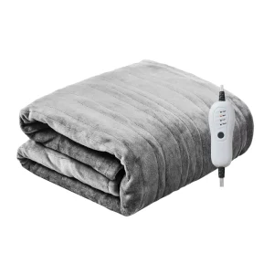60x80inch Flannel Weighted Electric Blanket with 4 Heat Settings for Winter Fast Heating Overheat Protection