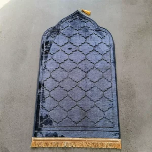 65X115cm Embossed Polyester Folding Prayer Padded Rug Modern Style Machine Made for Ramadan Muslim Party Supplies Gifts