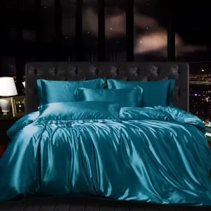 6A Grade 100% Mulberry Silk Cooling Fitted Sheet King Size Four Pieces 300TC Bedding Set
