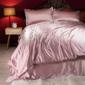 6A Grade Summer Simple Woven 100% Mulberry Silk Fitted Bed Sheet Set 19/22mm Breathable Eco-Friendly Bedding