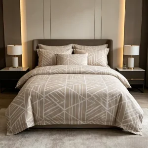 6PCS Folded Bedding Set Polyester Plant Pattern Fitted Sheet King Size Bed Sheet and Pillowcase for Home & Hospital Use