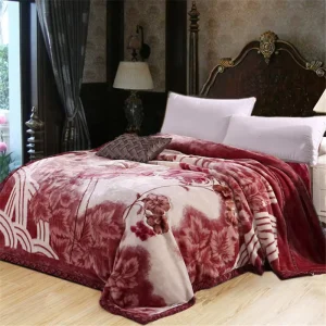 6kg Heavy Korean Style Raschel Blanket Plush Soft Thick Warm Printing with Luxury Embossing Pattern
