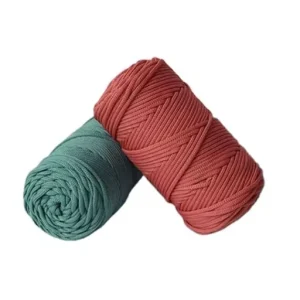 6mm Multi Colored Braided Cotton Rope 100% Polyester Dyed Pattern Fancy Weaving Yarn