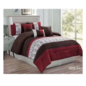 6pcs 8pcs Luxury Stripe Microfiber Comforter Set Fitted Sheet Set Bed in a Bag