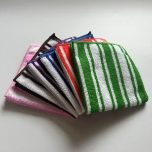6pcs Set Multi functional Striped Microfiber Rags Dish Washing Cloth Kitchen Towels