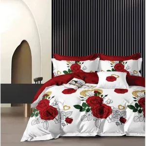7 Piece 95gsm Plain Weave King Queen Size Western Pink Bed Sheet Comforter Bedding Set