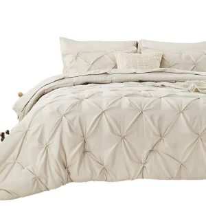 7 Piece All Season Animal Print Polyester Comforter Set Pintuck Quilts Water Resistant 400TC Thread Count Bed Bag Includes