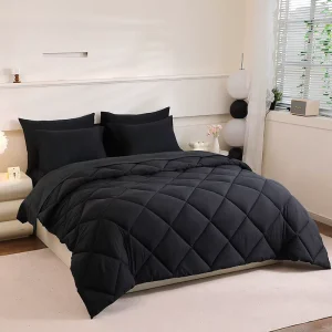 7 Piece Mattress Topper Comforter and Pillowcases Flat Sheet Set Premium Bedding for Comfort and Relaxation
