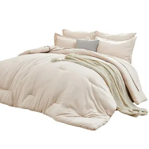 7 Piece Queen Comforter Set Soft Microfiber Contemporary All Season Bedding Set Includes Flat Sheet Fitted Sheet