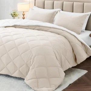 7 Piece Queen Modern Comforter Set Reversible Bed Bag Eco Friendly Breathable All Season 100% Microfiber Geometric Pattern