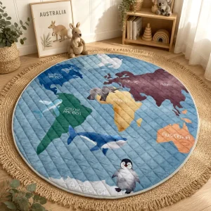7 Years Manufacture Colorful Machine Washable Cotton Quilting Perfect Gift Newborns Baby Room Playing Quilted Play Mat