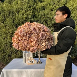 70Cm Colorful Artificial Flower Balls Artificial Pink Rose Bouquet Centerpieces on Table Flower Ball for Wedding