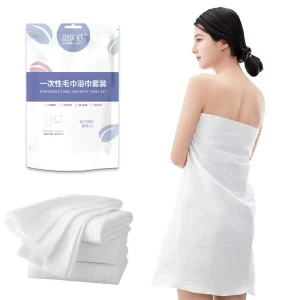 70x140cm Thickened Eco friendly Solid Color Customized Individual Pack Viscose Non woven Disposable Face Bath Towel