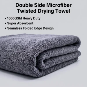 70×90 cm 1400-1600gsm Quick Dry Woven Twisted Super Absorbent Scratch Free Customizable Car Drying Towel Microfiber