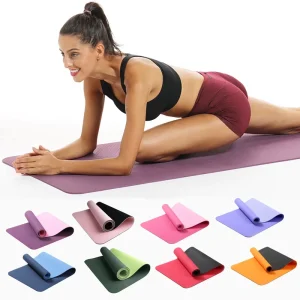 72″x24″ TPE Yoga Mat Non Slip Thick Workout Mat with Carrying Strap for Men Women Kids Yoga Pilates Floor Exercises