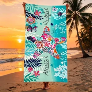75*150cm Microfiber Waffle Beach Towel Summer Trendy Absorbent Custom Jacquard Beach Towel