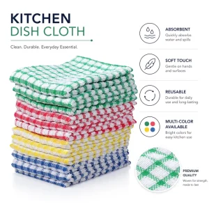 75% Cotton 25% Polyester 38x60cm 70g Eco Friendly Lint Free Plain Square Kitchen Tea Towel for Polishing Drying Daily Use
