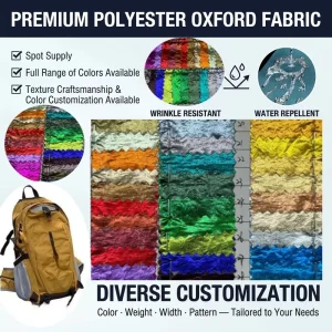 75D Colorful Film Composite Abrasion Resistant Polyester Oxford Fabric for Handbags Backpacks Luggage Tents