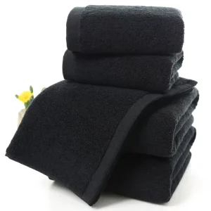 75x35cm Highly Absorbent 100% Pure Cotton 4 Pack Bath Towel Black Home Microfiber Spa Salon Hair Drying Towel