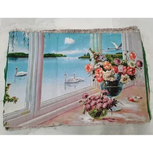 80*100cm Jacquard Woven Floral Tapestry Fashionable Aubusson Design Hanging Wall Scenery Floral Pattern
