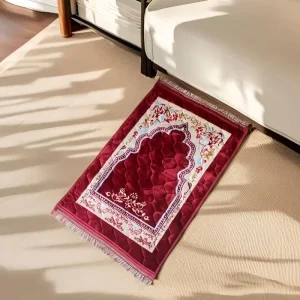 80*120cm Modern Thick Sajadah Prayer Rug Muslim Mat with Islam Prayer for Men and Women Made of Polyester