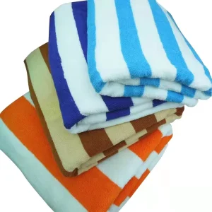80*150 Blue White Striped Pool Towels 100% Cotton Beach Towel