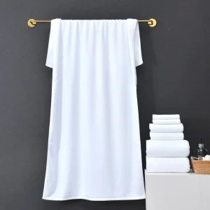 80*180cm Large Size Solid Color Pure Cotton Bath Towel Soft Absorbent Fast Drying Custom Embroidery Logo Ready To Ship