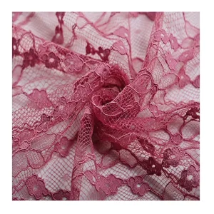 80% Nylon 20% Rayon Stretch Lightweight Knitted Lace Fabric 55gsm for Wedding Dresses