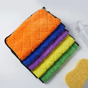 800GSM Super Absorbent Diamond Pattern Coral Fleece Microfiber Car Drying Towel Professional Detailing Cloth