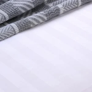 80S 100% Cotton Simple Luxury Hotel Bedding Set 3cm Sateen Stripe Eco Friendly Machine Washable Duvet Cover Bed Sheet