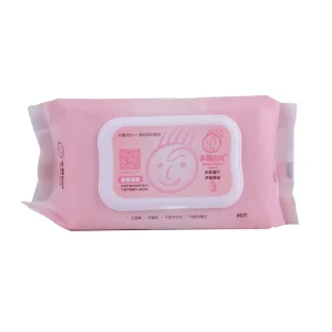 80pcs/Bag Cute Smile Printed Disposable Flip-Top Infant Baby Cleaning Tissue Towel Wet Removable Cleansing Wipes for Mom