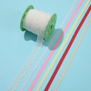 833 10 High Quality Custom Knitted Elastic Lace Trims Nylon Elastic Band Webbing for Clothing Bra Underwear and Panties Sewing