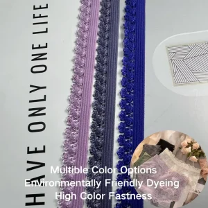 840-13 Stock Light Color Spandex Jacquard Logo Elastic Webbing Soft Stretch Band For Garment Sewing Accessories