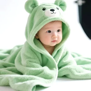 85*150cm Custom Children Animal Design Kids Bath Towel Soft Absorbent Velvet Coral Fleece Baby Hooded Bath Towel