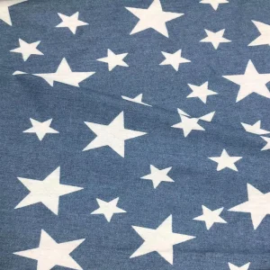 85% Cotton 15% Polyester Knitted Plucking the White Eagle’s Talons Printing Dyeing Denim Fabric 10*7 Pre washed Women Boys