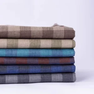 8557 French Eco friendly Woven Microfiber 100% Linen Fabric Check Yarn Dyed for Shirt Home Textiles Industry