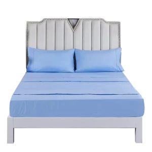 85G Polyester Brushed Solid Color 4 Piece Bedding Set With Flat Sheet Fitted Sheet Pillowcases OEM Manufacturer