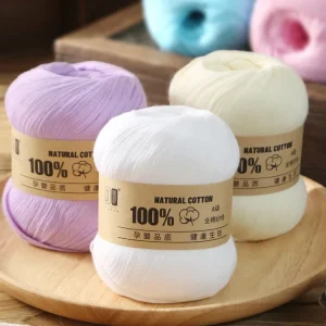 85g 100% Organic Cotton Yarn Anti Pilling Dyed Fancy Cotton Knitting Yarn for Hand Knitting Crochet Amigurumi Soft