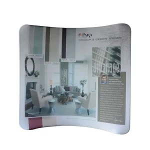 8ft 10ft Foldable Portable Curved Booth Tension Fabric Backdrop Display Stand for Trade Show Exhibition