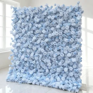 8ft X 8ft Customizable Size Silk Fabric Rose 5D Artificial Flower Wall Panel for Wedding Party Use