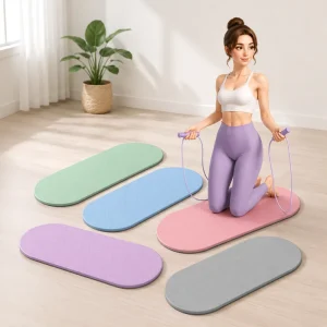 8mm Blank Solid Color Oval Shape Thick Cushioning Soundproof Shock Absorption Home Gym Skipping Jump Rope TPE Kids Yoga Mat