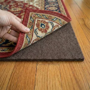 8×10 Ft Non Slip Carpet Liner 1/4 Inch Thick with Waterproof and Wicking Feature Adhesive Backing Rug Pad for Hardwood Floors